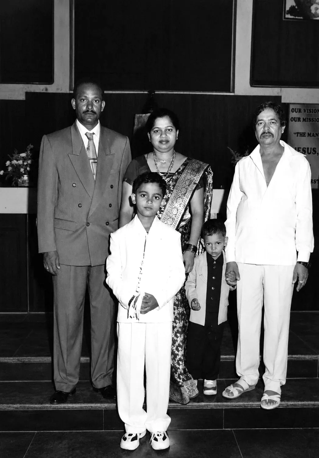 A family gathered together for a celebration